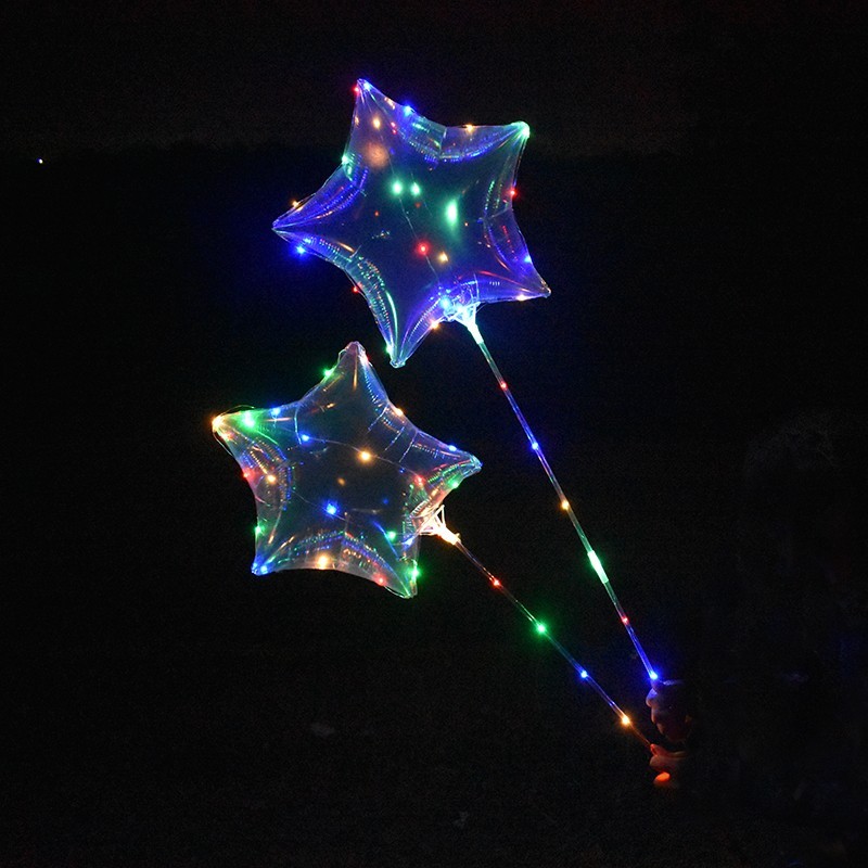 Ballon guirlande lumineux étoile avec bâton lumineux led